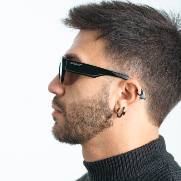 Off-White Women Sunglasses Black Grey Rectangle OERI138 CHARLOTTE 1007 BRAND NEW - Picture 14 of 14